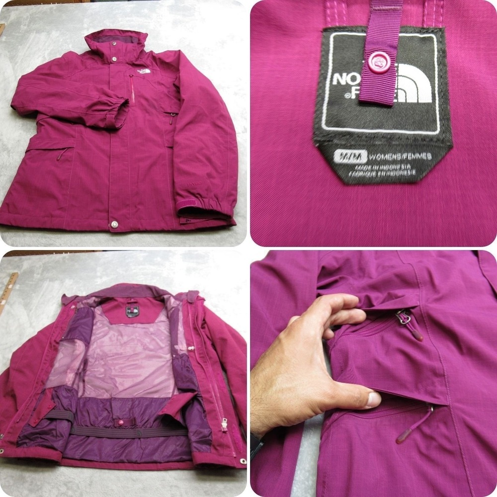 North Face Jacket Women Medium Purple Hyvent Waterproof Rain 3 in 1 Shell